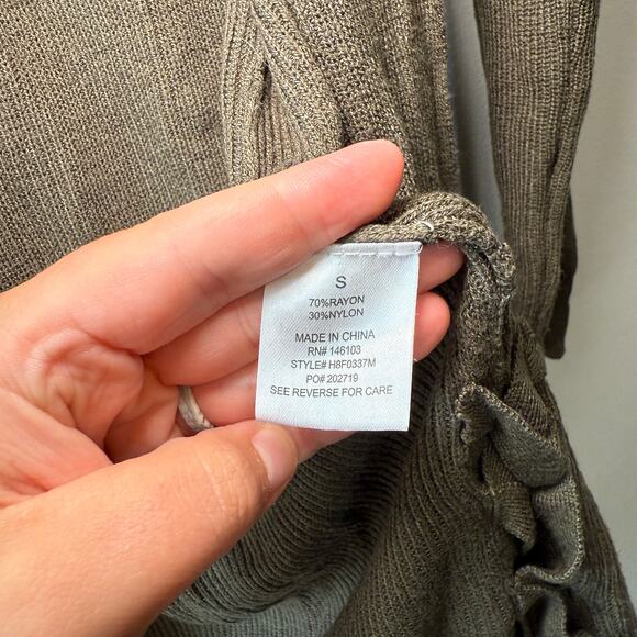 Hippie Rose Women's Crisscross Cardigan Sweater Top Olive Green Size Small - Picture 5 of 6